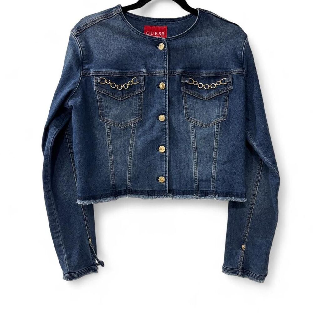 Guess Women's Blue and Navy Jacket